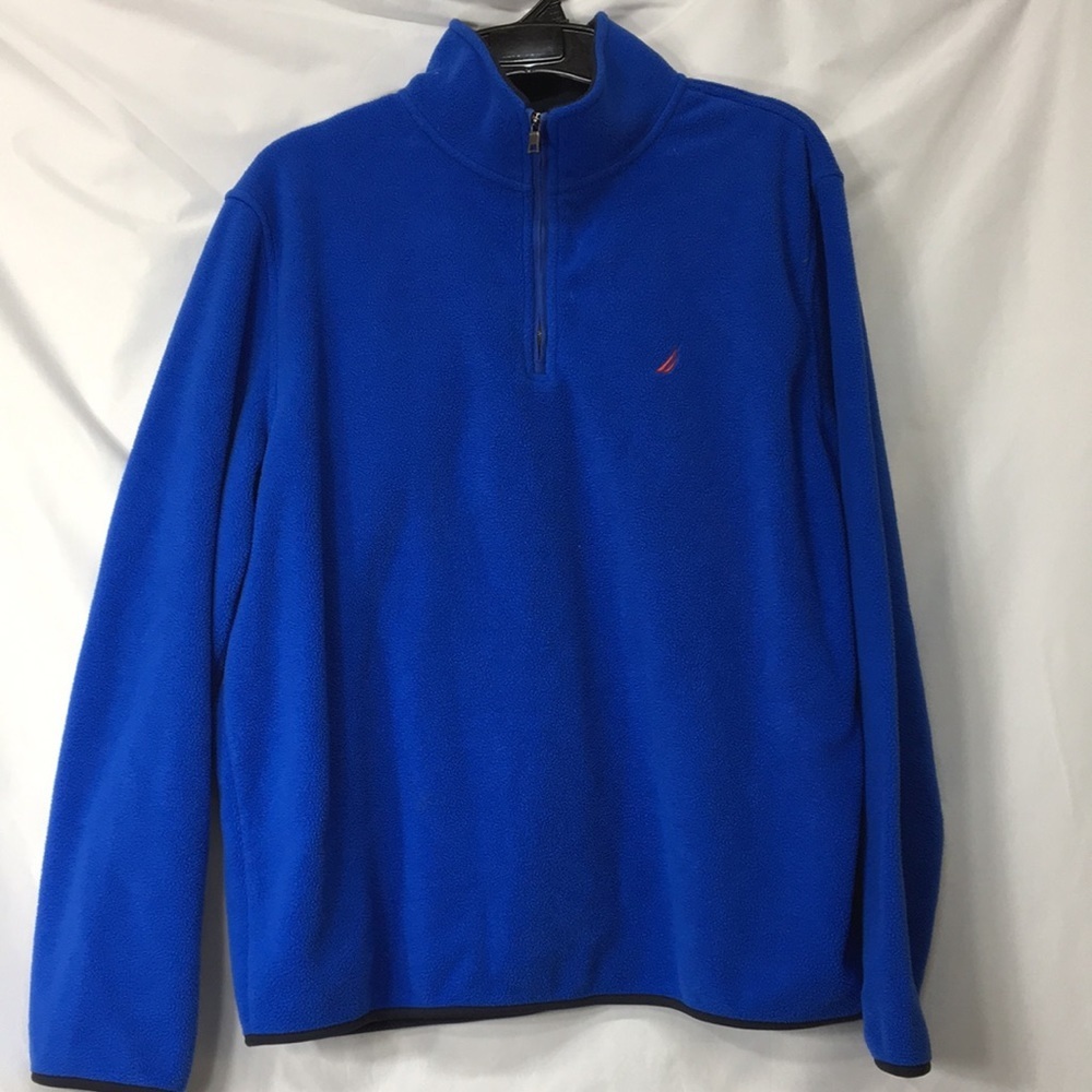 Nautica Men’s Blue Quarter-Zip Fleece Size L Like-NEW Condition